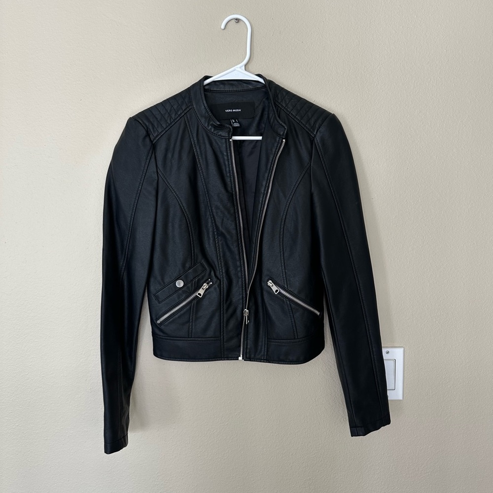 Black leather jacket
